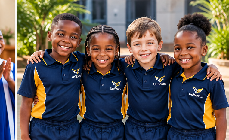 Children wearing coordinated organisation uniforms